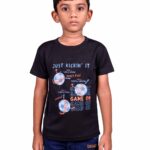 Redyez Kids Boys and Girls Half Sleeve printed T-Shirts (Black Colour)