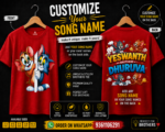 REDYEZ Personalized Kids T-Shirt for Boys | Custom Name Printed T-Shirt | 100% Cotton Regular Fit Half Sleeve T-Shirt - Image 2