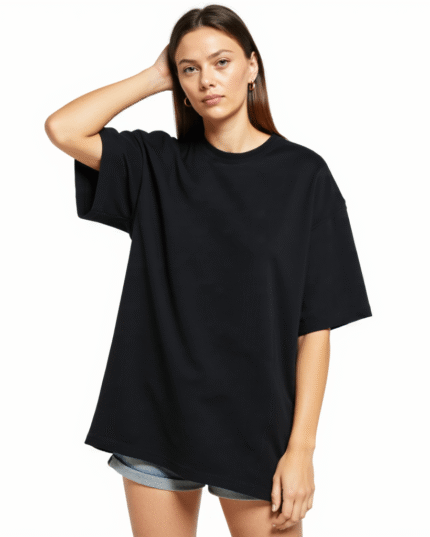 Redyez Oversized Plain T-Shirt for Women's | White & Black