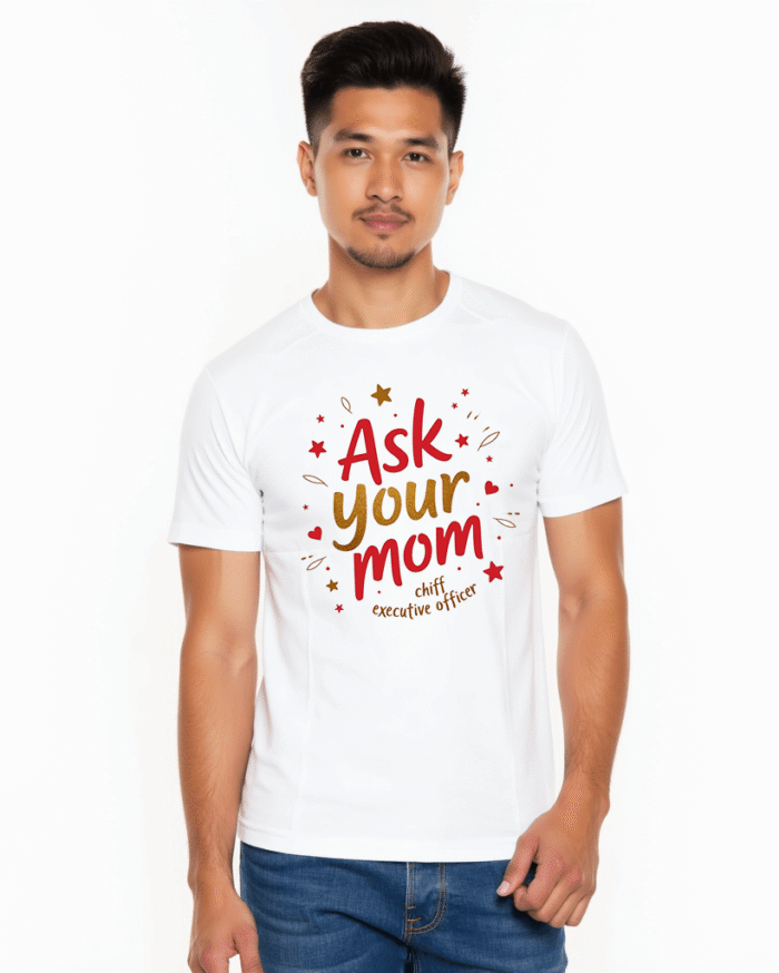 Redyez Men’s Printed T-Shirt – ‘Dad Mode Activated’ | Father’s Day Gift | Black & White - Image 3