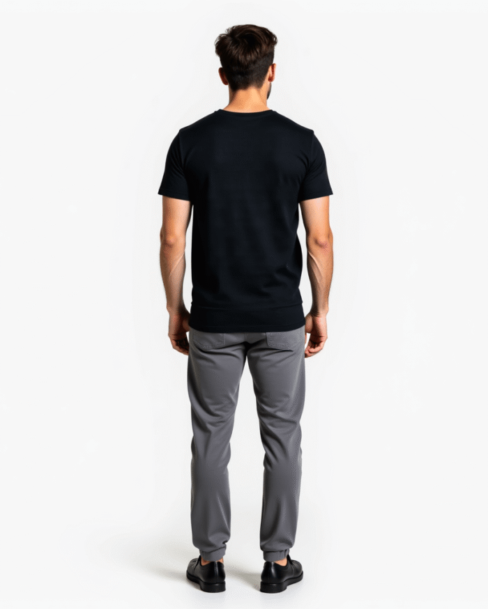 Redyez Men's Black Round Neck T-Shirt – Half Sleeve, Regular Fit
