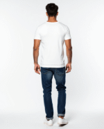 White Round Neck T-Shirt for Men | 100% Cotton by Redyez - Image 6