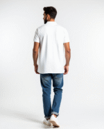 White Polo T-Shirt for Men – 100% Cotton by Redyez - Image 4