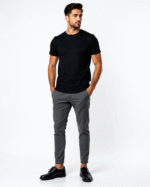 Redyez Men's Black Round Neck T-Shirt – Half Sleeve, Regular Fit