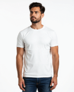 White Round Neck T-Shirt for Men | 100% Cotton by Redyez - Image 2