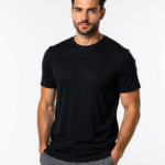 Redyez Men's Black Round Neck T-Shirt – Half Sleeve, Regular Fit