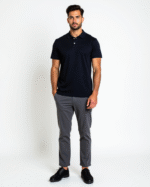 Redyez 100% Cotton Black Polo T-Shirt – Classic Fit, Half Sleeve - Image 2