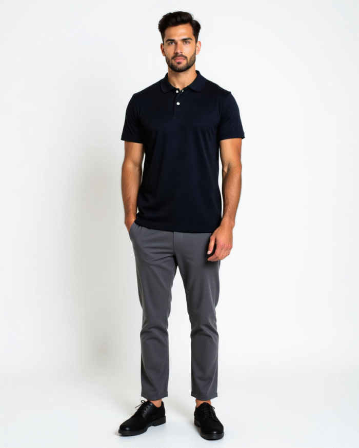 Redyez 100% Cotton Black Polo T-Shirt – Classic Fit, Half Sleeve - Image 2