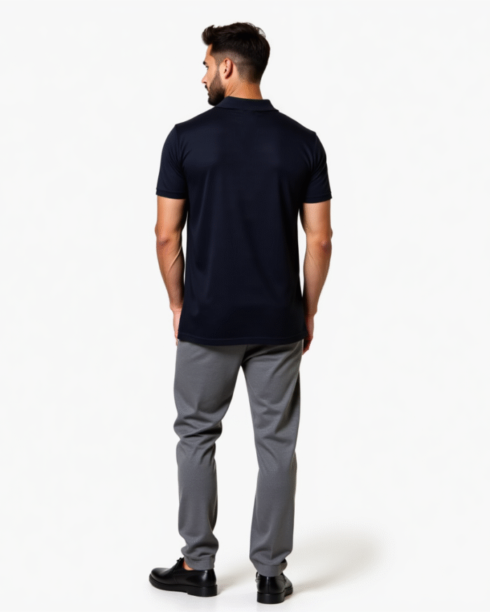 Redyez 100% Cotton Black Polo T-Shirt – Classic Fit, Half Sleeve - Image 4