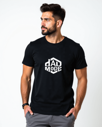 Redyez Men’s Printed T-Shirt – ‘Dad Mode’ | Father’s Day Gift | Black & White