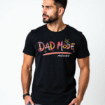 Redyez Men’s Printed T-Shirt – ‘Dad Mode Activated’ | Father’s Day Gift | Black & White