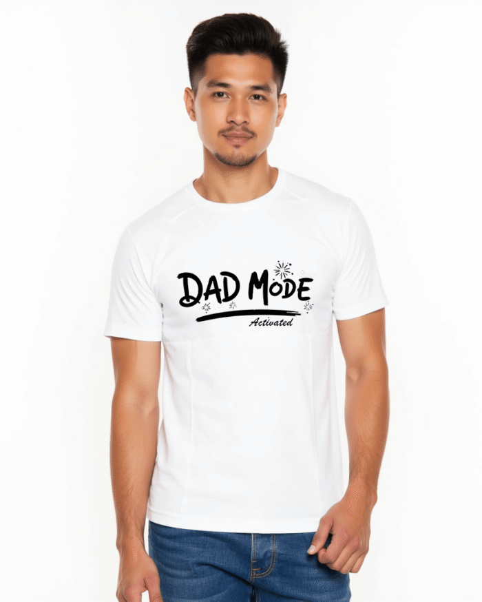Redyez Men’s Printed T-Shirt – ‘Dad Mode Activated’ | Father’s Day Gift | Black & White - Image 7