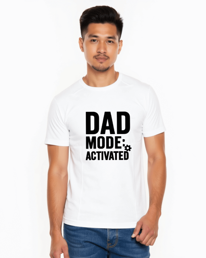 Redyez Men’s Printed T-Shirt – ‘Dad Mode Activated’ | Father’s Day Gift | Black & White - Image 6