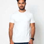 White Round Neck T-Shirt for Men | 100% Cotton by Redyez
