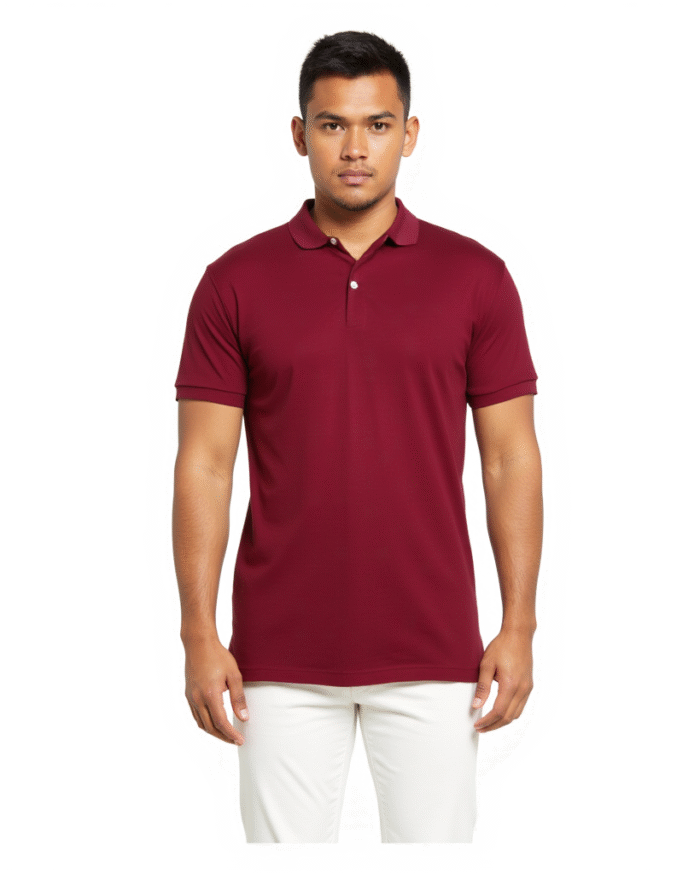 Maroon Polo T-Shirt for Men – 100% Cotton by Redyez - Image 2