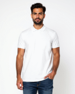 White Polo T-Shirt for Men – 100% Cotton by Redyez