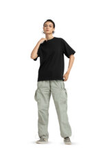 Redyez Black Oversized T-Shirt for Women | 100% Cotton | Casual Summer Streetwear - Image 2