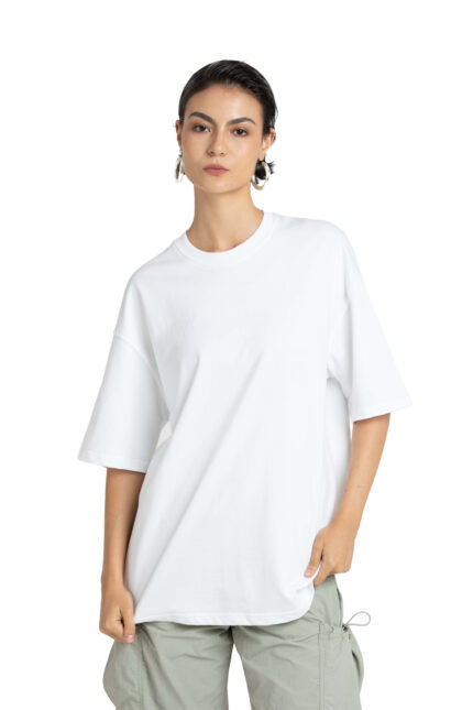 Oversized Cotton T-Shirt for Women - White | Redyez Official