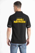 Thalapathy Vijay Men's Half Sleeve Polo T-Shirt | Jana Nayagam Movie Tee | (White / Black / Yellow / Red)