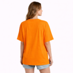 Redyez Women Orange Solid Oversized T-shirt | Round Neck Casual Streetwear - Image 3