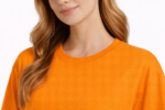 Redyez Women Orange Solid Oversized T-shirt | Round Neck Casual Streetwear - Image 4